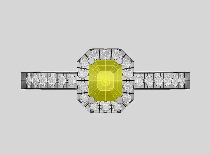 aurora gialla render frontale