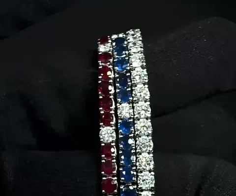 scintilla reale bracciale tennis rubini e diamanti